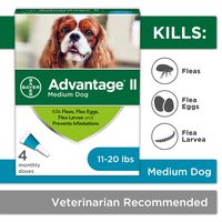 Flea and Lice Treatment for Dogs, 11-20 lb, 4 doses, Advantage II