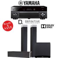 Definitive Technology BP9080x 3.1.2-Ch High Performance Dolby Atmos Home Theater Speaker System with Yamaha AVENTAGE RX-A3080 9.2-Ch 4K Network A/V Receiver