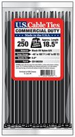 US Cable Ties CD18B250 18-Inch Commercial Duty Cable Ties, UV Black, 250-Pack