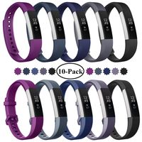 Fundro Replacement Bands Compatible with Alta and Alta HR, Newest Sport Strap Wristband with Secure Buckle（10 Pack） (C# 10pack, Small(6.2"-7.1"))