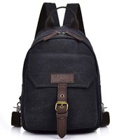 Scioltoo Small Cross Body Shoulder Bag Backpack Canvas Messenger Bag Mini 9.7-Inch Tablet For Men And Women Black B-BLACK