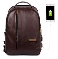 Vegan Leather Backpack, 15.6 inch Business Vegan Leather Laptop Backpack for Men and Women Laptop Bag Back Pack Travel Bag Bagpack School College Bookbag Laptop Computer Bags (Brown)