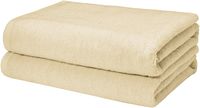 AmazonBasics Quick-Dry Bath Towels, 100% Cotton, Set of 2, Linen