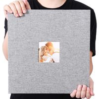 Large Self Adhesive Photo Album 13 x 12.6 Inches Magnetic Scrapbook Album 40 Magnetic Double Sided Pages Fabric Hardcover DIY Photo Album with A Metallic Pen