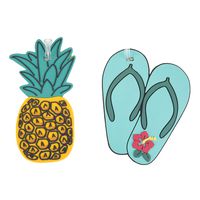 Travelon Set of 2 Novelty Luggage Tags,Pineapple/Flip Flop