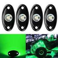 4 Pods LED Rock Lights, Ampper Waterproof LED Neon Underglow Light for Car Truck ATV UTV SUV Jeep Offroad Boat Underbody Glow Trail Rig Lamp (Green)