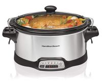 Hamilton Beach Stay or Go Portable 6-Quart Programmable Slow Cooker With Lid Lock, Dishwasher-Safe Crock (33466)