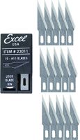 Excel Blades #11 Craft Knife Replacement Blades - Double Honed Blades for Craft Knife - Perfect for Trimming Wood, Plastic, Paper, Leather and More - Set of 15 with Dispenser