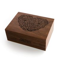 Floral Heart Laser Cut Wood Keepsake Box (Valentine's Day/Wedding/Anniversary/Baby Shower/Heirloom/Christmas Gift/Handmade)
