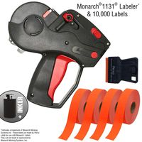 Monarch 1131 Price Gun with Labels Starter Kit: Includes Pricing Gun, 10,000 Fluorescent Red Labels, and Preloaded Inker