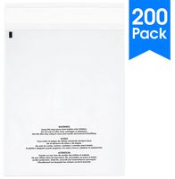 Spartan Industrial || 200 Count - 6" X 9" Self Seal Clear Poly Bags with Suffocation Warning for Packaging, Shipping & FBA (More Sizes Available) - Permanent Adhesive