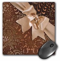 3dRose LLC 8 X 8 X 0.25 Inches Beige Bow on Sepia Design Mouse Pad (mp_23875_1)
