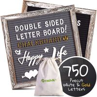 Dual Sided Felt Letter Board with Letters by Fineably, 750 Precut White and Gold Letters, Numbers and Emoji Symbols, Leave Inspiring Messages, Class Announcements or Cafe Menus