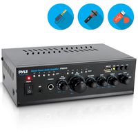 Pyle 240 Watt Home Audio Power Amplifier - Portable 2 Channel Stereo Receiver w/USB Cd DVD, MP3, iPhone, Phone, Theater, PA Amp Ptau45.5