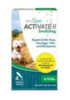 TevraPet Activate II Flea and Tick Prevention for Dogs - Topical, 4-10 Lbs