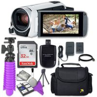 Canon VIXIA HF R800 Camcorder (White) with Sandisk 32 GB SD Memory Card + Accessory Bundle
