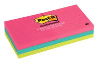 Post-it Notes, 3 in x 3 in, America's #1 Favorite Sticky Note, Cape Town Collection, Lined, 6 Pads/Pack (630-6AN)
