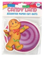 Eureka 841294 Candy Land Assorted Paper Cut-Outs, 12 Each of 3 Different Designs, 36-Piece