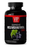 Pure Grape Seeds Powder - Premium Red Wine Extract 1200 - Maximum Strength Super Blend (1 Bottle 60 Capsules)