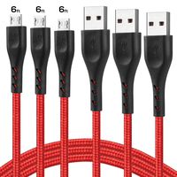 Android Charger Cable,Micro USB Cable 6ft CABEPOW 3Pack Nylon Braided Samsung Galaxy S7 Charging Cable,Phone Charger Cord Compatible with Samsung Galaxy S6 S7 Edge S5,Note 5 LG,HTC,PS4,Camera, Kindle