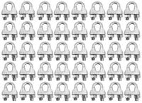 BRUFER 98201 Wire Rope Clamp Clip for Cables Zinc Plated - 1/8" inch - Bulk Pack of 40 Pieces