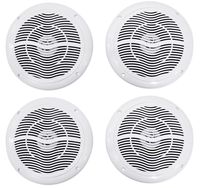 (4) Rockville RMC65W 6.5" 1200 Watt Waterproof Marine Boat Speakers 2-Way White