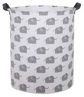 CLOCOR Large Storage Basket,Canvas Fabric Waterproof Storage Bin Collapsible Laundry Hamper for Home,Kids,Toy Organizer (Cute Elephant)
