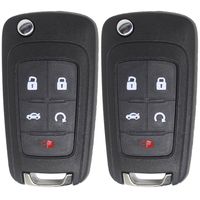 Keyless2Go New Keyless Remote 5 Button Flip Car Key Fob for Vehicles That Use FCC OHT01060512 (2 Pack)