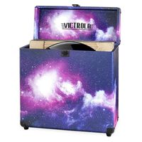 Victrola Vintage Vinyl Record Storage Carrying Case for 30+ Records (Dust/Scratch Free) (Galaxy Edition)