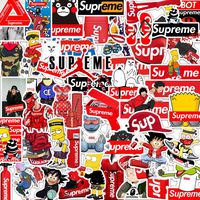 Brand Supreme Laptop Stickers Vinyl - 47 Pack Fashion Cool Waterproof Decals Suitable for Water Bottle Car Motorcycle Bicycle Bumper Skateboard Helmet Luggage Phone Case Decoration Gift [No-Duplicate]