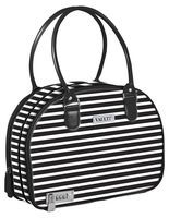 Vaultz Locking Makeup Case, The Weekender, Black and White Stripe (VZ03758)