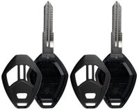 KeylessOption Keyless Entry Remote Key Fob Shell Case Button Replacement Blade Uncut Fix (Pack of 2)