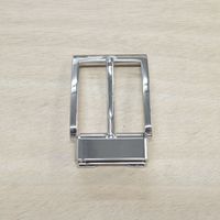 Silver Clip-on Belt/Strap Buckle 1.25" w/Keeper Polished Nickel -3
