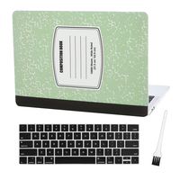 MacBook Pro 13 inch Hard Case Laptop Plastic Cover Sleeve Matte Rubberized Hard Shell Case (2016 MacBook Pro A1706 & A1708 & A1989) with Keyboard Cover and Dust Brush (Notebook Pattern-Light Green)