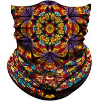 Obacle Seamless Bandana for Rave Face Mask Dust Wind UV Sun Protection Neck Gaiter Tube Mask Headwear Bandana for Women Men Festival Party Motorcycle Riding Fishing Outdoor (Flower Bloom Gold Purple)