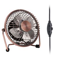 GLAMOURIC Desk Fan - USB Quiet Desk Fan Retro Design Equipped with speed regulator（adjust speeds as you like）for Work Home School Travel (Bronze)