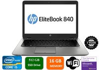 HP EliteBook 840 G2 Notebook PC - Intel Core i5-5200U 2.1GHz 16GB 512GB SSD Webcam Windows 10 Professional (Renewed)