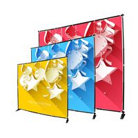 Display Factory USA 8' Telescopic Photography Banner Stand Step and Repeat Display Adjustable Backdrop Wall Trade Show Background Stand