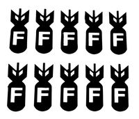 10X 2 F-Bomb Vinyl Decal Stickers 75091 (Black)