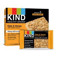 Kind Healthy Grains Bars, Oats & Honey with Toasted Coconut, 1.2 oz (Pack of 5)