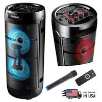 EMB EBZ130 1000 Watts Rechargeable PA Speaker W/Light, Wireless Microphone, Remote Control, Work with Bluetooth