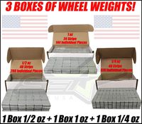 SET Group USA 3 Boxes of Wheel Weights 1/4oz + 1/2oz + 1oz Stick-On Adhesive Tape Total 27 LB (432oz)