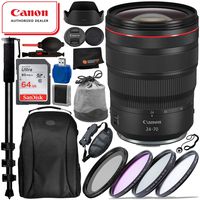 Canon RF 24-70mm f/2.8L is USM Lens (3680C002 US) & 14PC Deluxe Accessory Bundle - Includes: SanDisk Ultra 64GB SDXC Memory Card + 3PC Multi-Coated Filter Set + Variable Neutral Density Filter + More