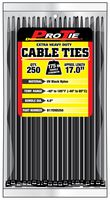 Pro Tie B17EHD250 17-Inch Extra Heavy Duty Standard Cable Tie, UV Black Nylon, 250-Pack