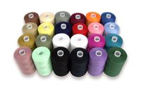 SEWING AID All Purpose Polyester Thread for Hand & Sewing Machine, 24 Spools in Assorted Colors, 1000 yd Each, Double of Black & White Threads