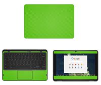 decalrus - Protective Decal for Dell ChromeBook 5190 (11.6" Screen) Laptop Green Carbon Fiber Skin Skins Decal for case Cover wrap CFdellChrmbk11_5190Green