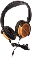 BiGR Audio Collegiate Licensed Over-ear Headphones with Mic and Natural Wood Finish, University of Texas Longhorns