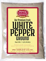 Ground White Pepper Powder 16 Ounce (1 Pound) - by Spicy World - Pure, Packaged Fresh
