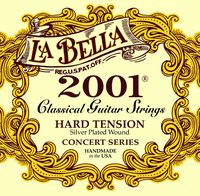 La Bella 2001 Concert Series, Classical Guitar Strings, Silver Plated Wound Basses, Hard Tension