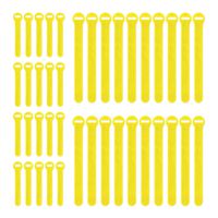 Wrap-It Storage Self-Gripping Reusable Cable Ties, Lemon Yellow, 40 Pack (20 4" Straps, 20 8" Straps) - Hook and Loop Cord and Wire Organizer for Computer, PC, and Desk Cable Management